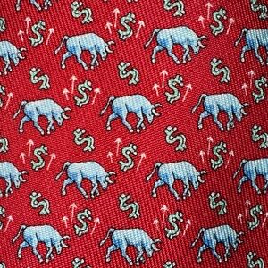 Vineyard Vines 100% Silk Tie Custom Collection Red Bulls Security Traders Assn